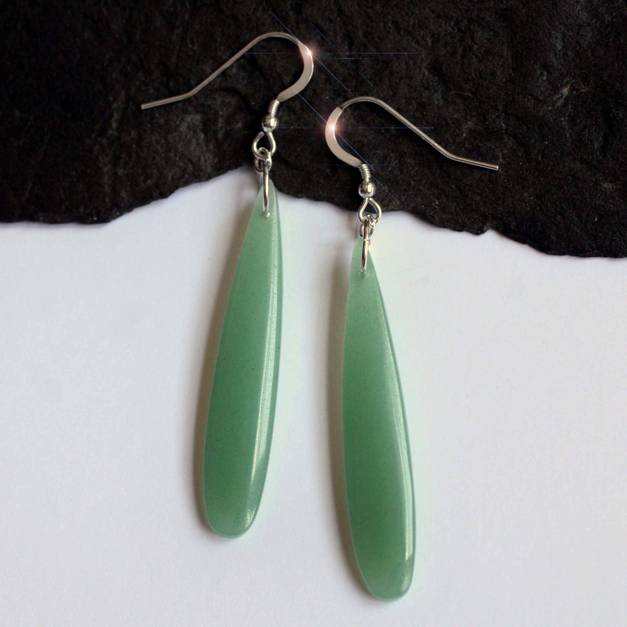 Fresh Mint - Aventurine And Sterling Silver Earrings