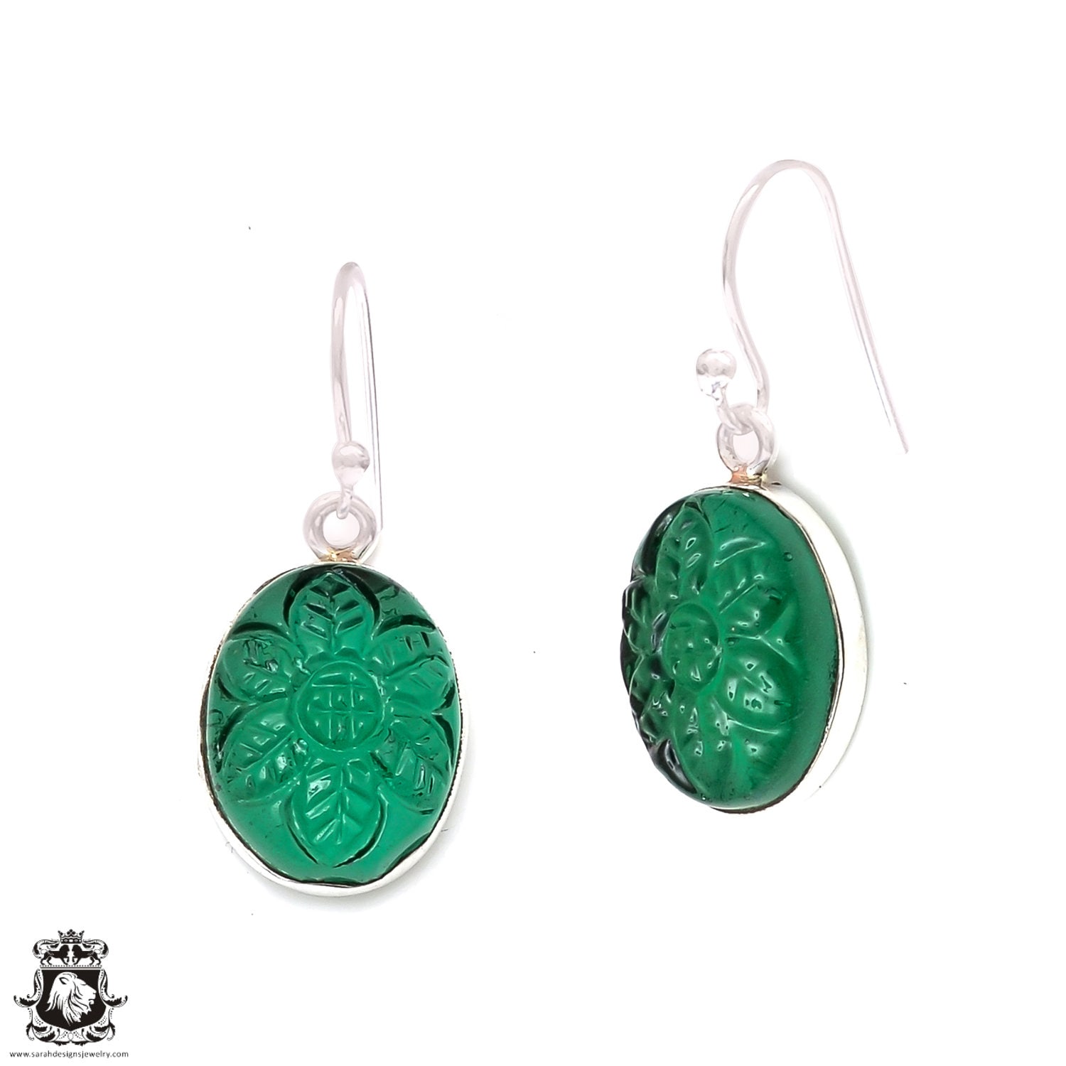 Green Aventurine 925 Sterling Silver Hook Dangle Earrings Green Aventurine 925 Sterling Silver Hook Dangle Earrings