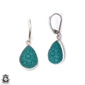 Green Aventurine 925 Sterling Silver Dangle & Drop Leverback Earrings