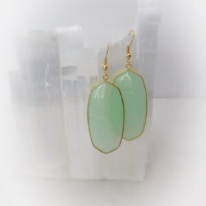 Aventurine Earrings, Green Aventurine Drop Earrings, Genuine Aventurine Earrings, Large Aventurine Earrings, Gemstone Appeal, GSA