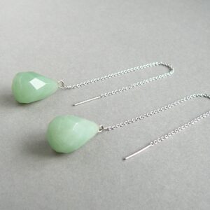 Green Aventurine Earrings Green Gemstone Long Dangle Drop Earrings Silver Chain Green Drop Earings Birthstone Earrings Aventurine Jewelry Green Aventurine Earrings Green Gemstone Long Dangle Drop Earrings Silver Chain Green Drop Earings Birthstone Earrings Aventurine Jewelry