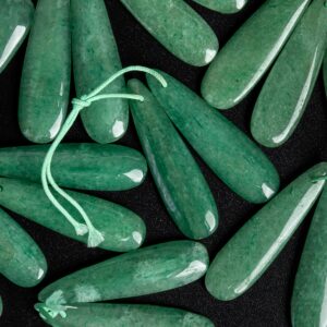 Natural Green Aventurine Earring Pairs-teardrop Aventurine Top Drilled Cabochon Gemstone Earring Bead Pair