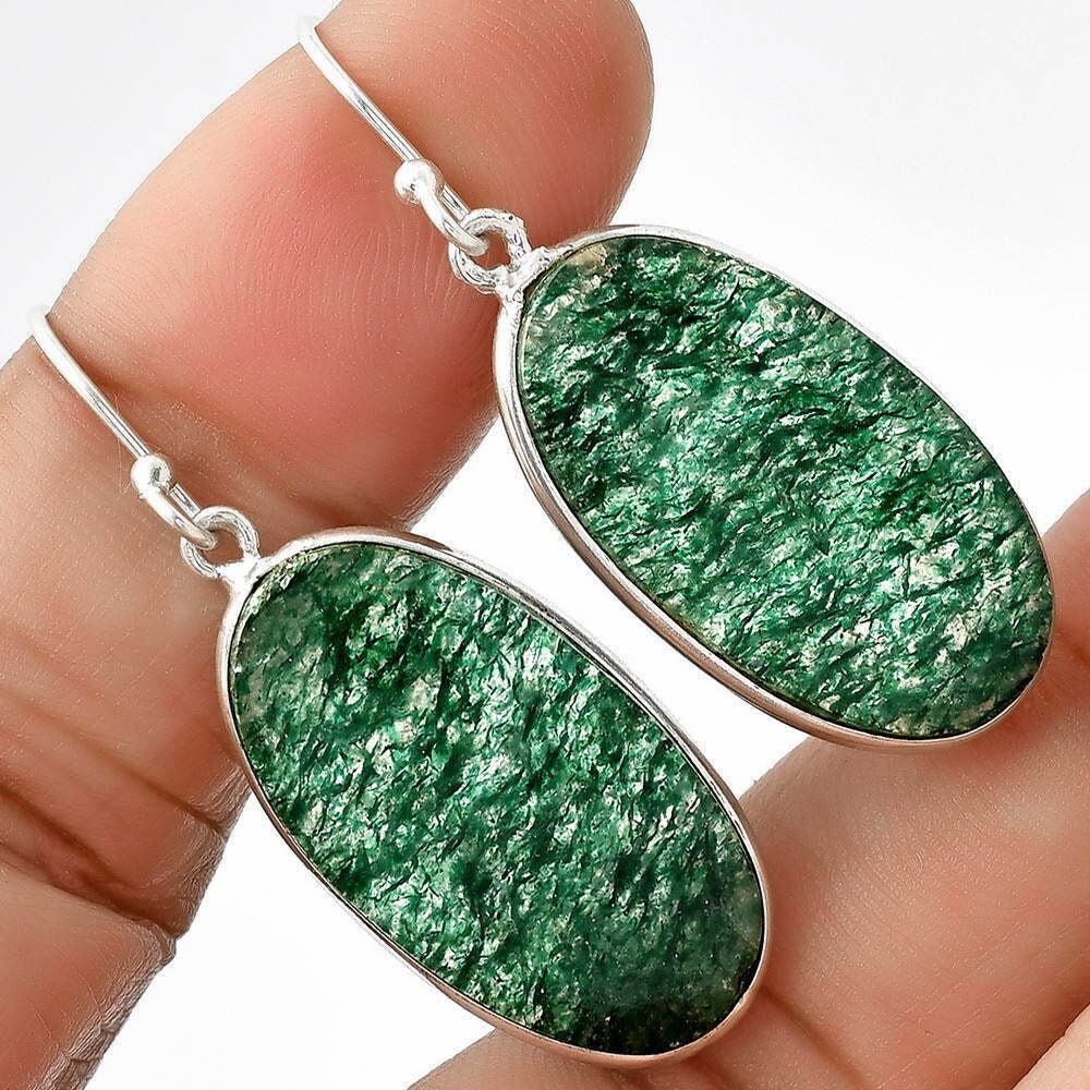 Sale, Adorable Aventurine Earrings, 925 Silver, One Of A Kind