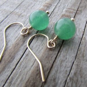 Aventurine Earrings: Simple Gold-filled Dangle Earrings