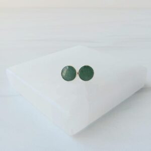 Aventurine Earrings, Sterling Silver Gemstone Stud Earrings, Round Gemstone Earrings, Green Aventurine Stud Earrings, Gemstone Appeal, GSA