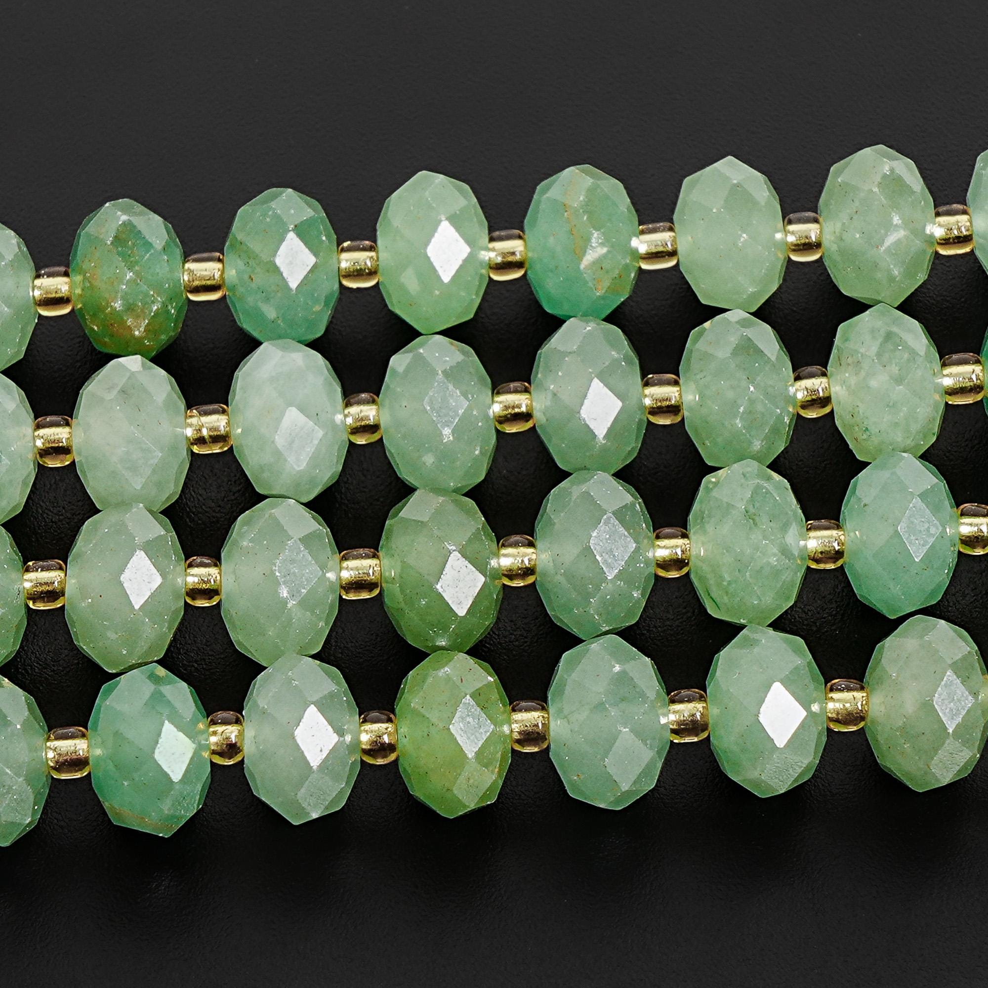 10x6mm Parsley Bunch Aventurine Beads Grade Aaa Genuine Natural Gemstone Faceted Rondelle Loose Beads 15" / 7.5" Bulk Lot Options (110565)