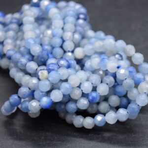 4mm Blue Aventurine Gemstone Faceted Round Beads - 15" Strand | Semi-precious Gemstone Beads For Jewellery Making 4mm Blue Aventurine Gemstone Faceted Round Beads - 15" Strand | Semi-precious Gemstone Beads For Jewellery Making