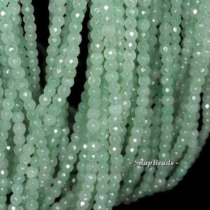 4mm Green Aventurine Gemstone Green Faceted Round 4mm Loose Beads 15.5 Inch Full Strand (90145549-245)