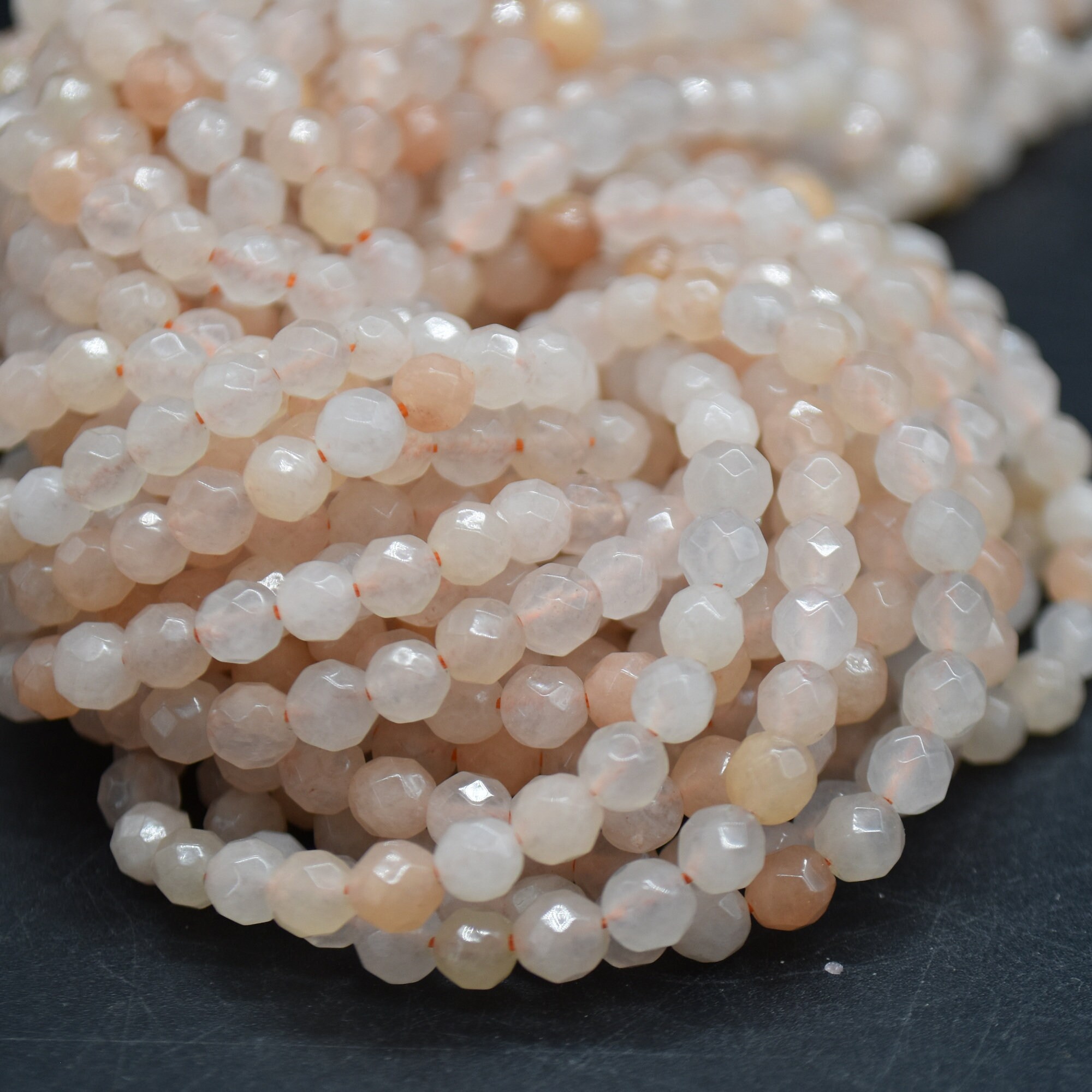 4mm Pink Aventurine Gemstone Faceted Round Beads - 15" Strand | Semi-precious Gemstone Beads For Jewellery Making