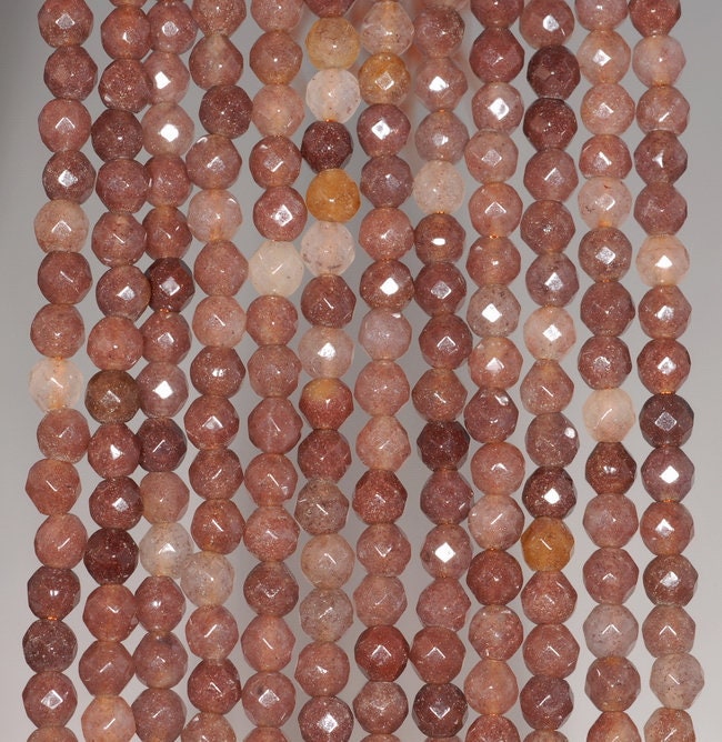4mm Purple Aventurine Gemstone Faceted Round Loose Beads 15 Inch Full Strand (80002015-a66)