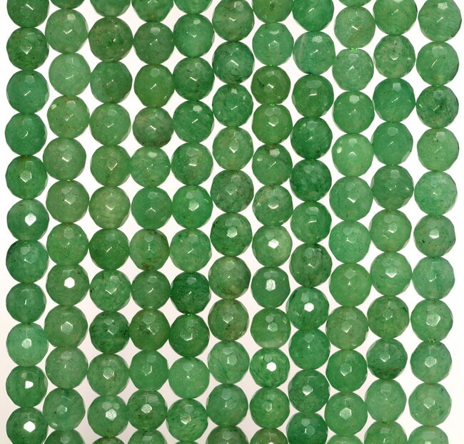 6mm Green Aventurine Gemstone Green Faceted Round Loose Beads 15.5 Inch Full Strand (90184148-355)