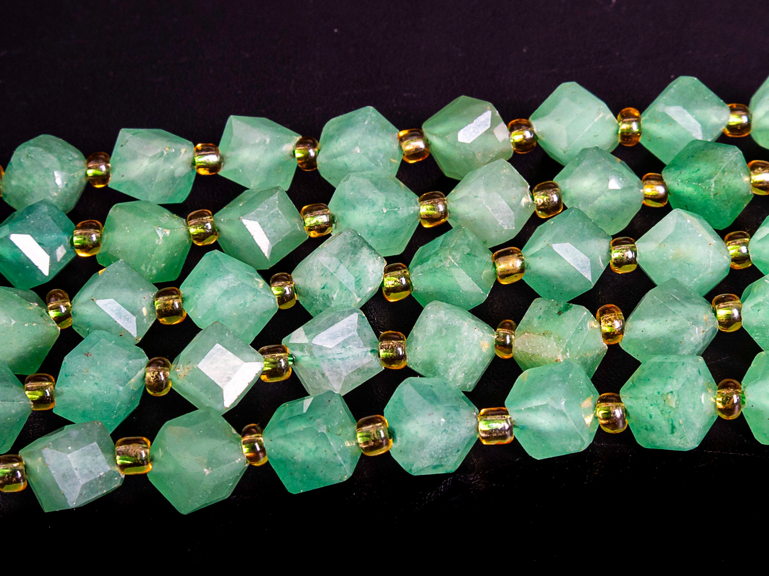 8mm Green Aventurine Beads Grade Aa Gemstone Faceted Cube Loose Beads 15"/7.5" Bulk Lot Options