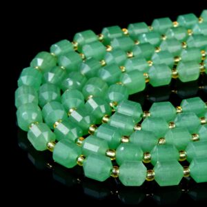 8mm Natural Green Aventurine Gemstone Grade Aaa Faceted Prism Double Point Cut Loose Beads (d37) 8mm Natural Green Aventurine Gemstone Grade Aaa Faceted Prism Double Point Cut Loose Beads (d37)