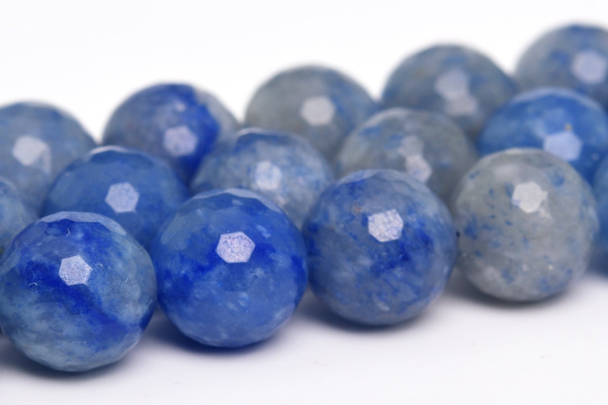 Blue Aventurine Beads Grade Aaa Gemstone Micro Faceted Round Loose Beads 6mm 8mm 10mm Bulk Lot Options