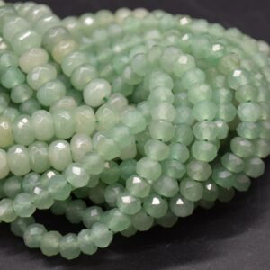 Green Aventurine Gemstone Faceted Rondelle Spacer Beads - 6mm, 8mm Sizes - 15" Strand Green Aventurine Gemstone Faceted Rondelle Spacer Beads - 6mm, 8mm Sizes - 15" Strand