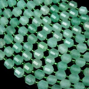 Natural Green Aventurine Gemstone Grade AAA Faceted Prism Double Point Cut 8MM 10MM Loose Beads BULK LOT 1,2,6,12 and 50 (D31) Natural Green Aventurine Gemstone Grade AAA Faceted Prism Double Point Cut 8MM 10MM Loose Beads BULK LOT 1,2,6,12 and 50 (D31)
