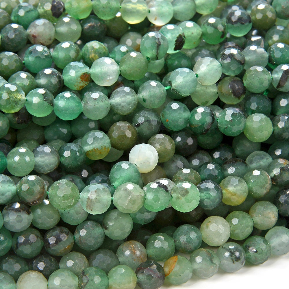 Natural Green Aventurine Gemstone Grade Aaa Micro Faceted Round 6mm 8mm Loose Beads (d113) Natural Green Aventurine Gemstone Grade Aaa Micro Faceted Round 6mm 8mm Loose Beads (d113)