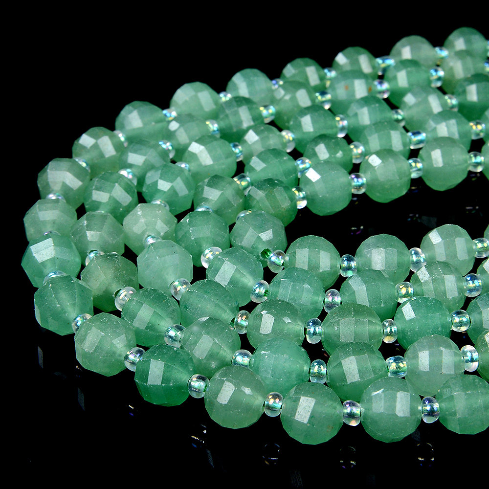 Natural Green Aventurine Gemstone Grade Aaa Faceted Lantern 8mm 10mm Loose Beads (d40) Natural Green Aventurine Gemstone Grade Aaa Faceted Lantern 8mm 10mm Loose Beads (d40)