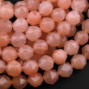 Natural Peach Aventurine Beads Faceted 10mm Round Gemstone Double Hearted Star Cut 15.5" Strand Natural Peach Aventurine Beads Faceted 10mm Round Gemstone Double Hearted Star Cut 15.5" Strand
