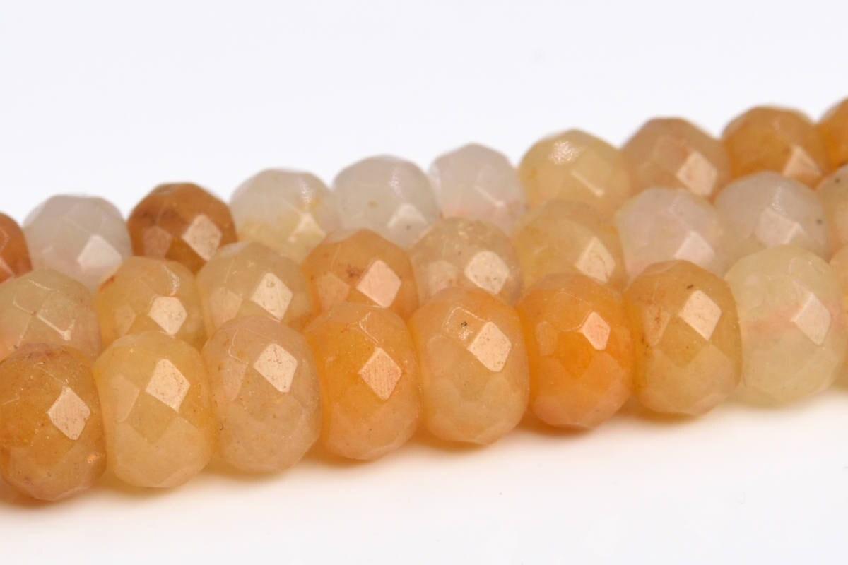 Yellow Aventurine Beads Grade Aaa Gemstone Faceted Rondelle Loose Beads 6mm 8mm Bulk Lot Options