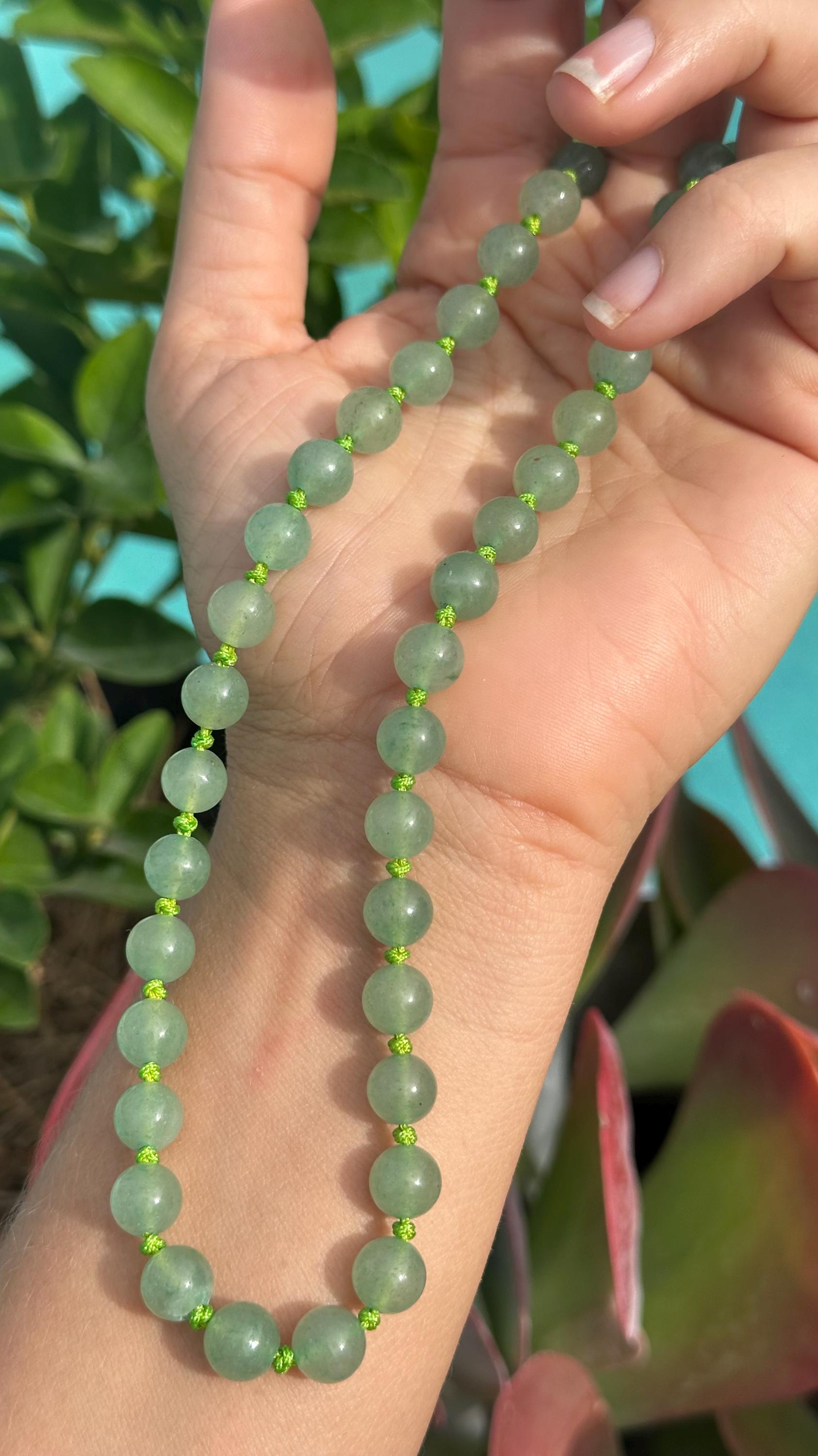 18” 8mm Beaded Green Aventurine Necklace