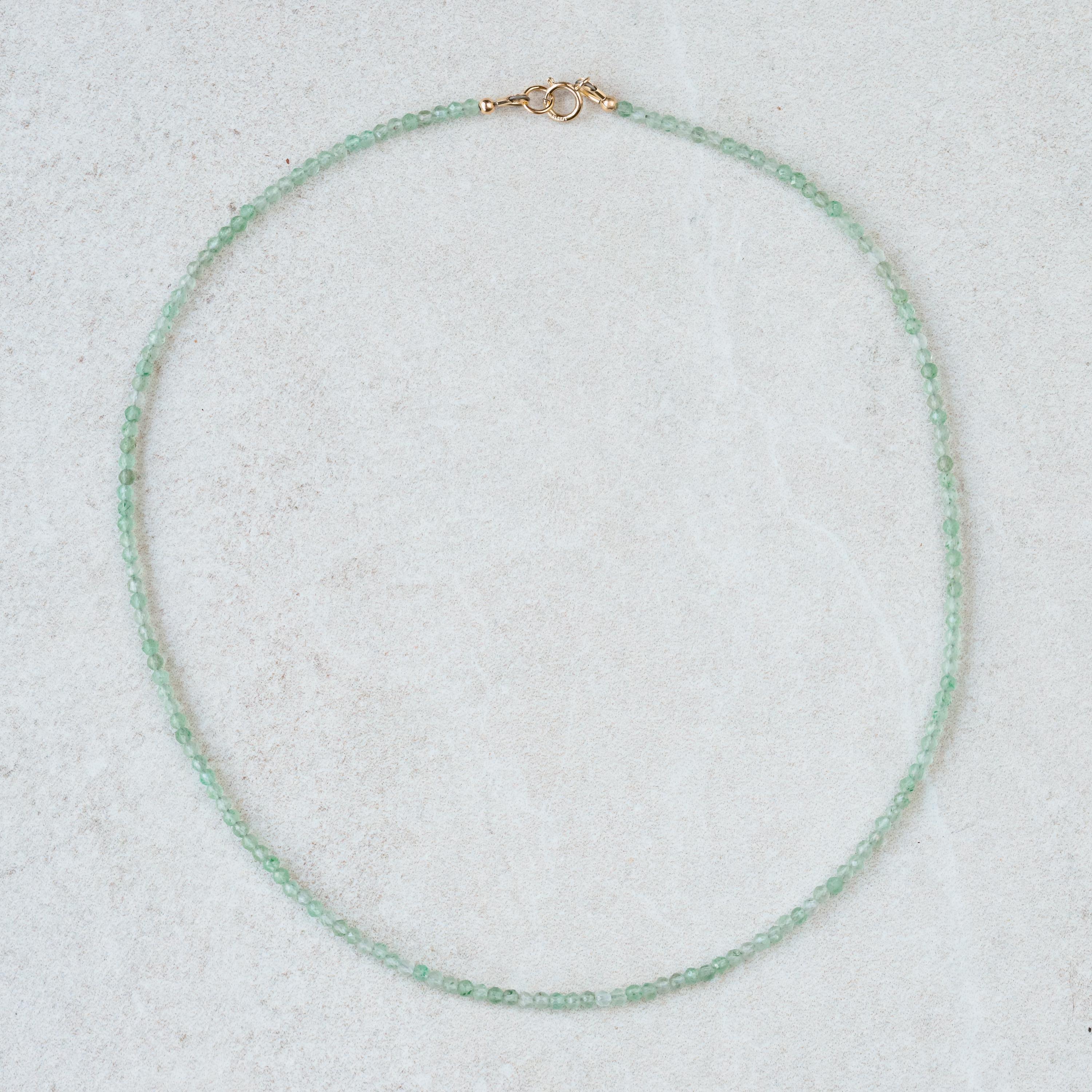 Aventurine Necklace, 2mm Beaded Aventurine  Necklace, Aventurine [enam1697] Beaded Choker, Dainty Aventurine Necklace, Aventurine