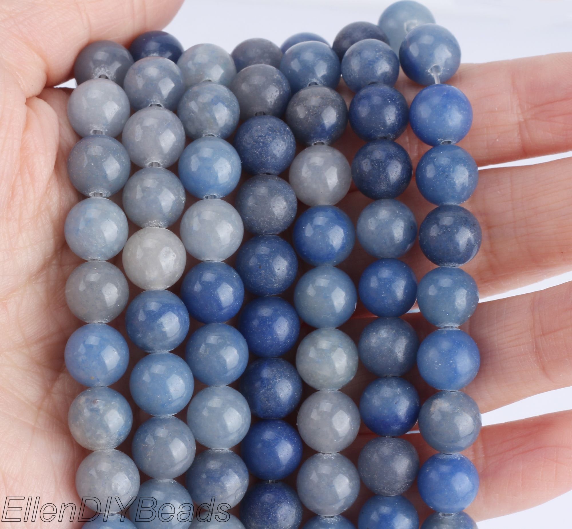 Blue Aventurine Chalcedony Gemstone, Handmade Necklace, Beautiful Semi-precious Stone Beads, Smooth Loose Strand, Wholesale Beads---stn00161