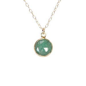 Aventurine Necklace: Dainty Green Crystal, 14k Gold Filled Chain