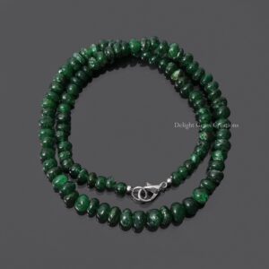 Green Aventurine Beaded Necklace, 5-9mm Smooth Rondelle Beads, 18 Inch