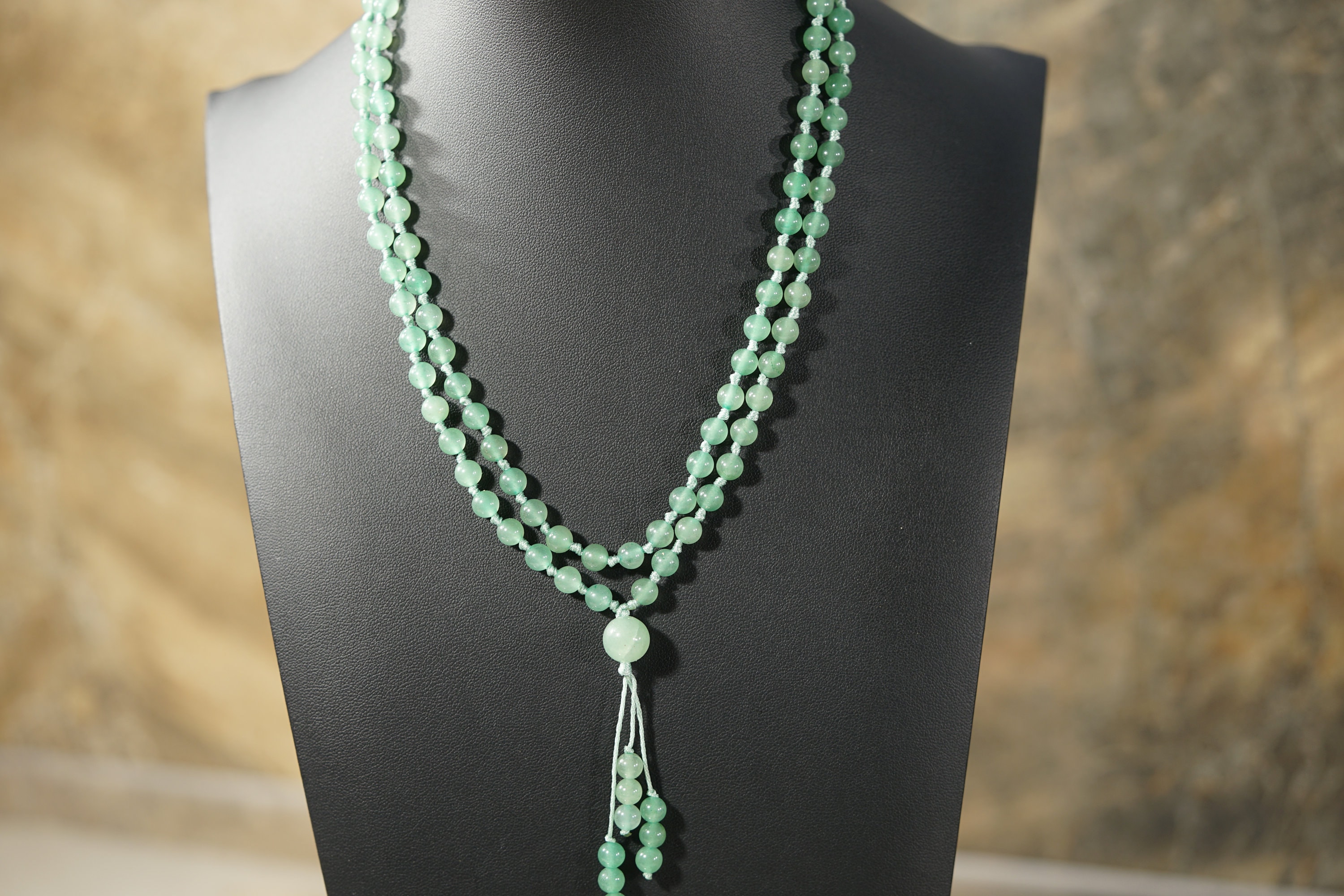 Green Aventurine Mala Necklace • Luck Necklace • 6mm • 108+1 • Prosperity Necklace • Heart Chakra Necklace • Opportunity Necklace • Ag4800