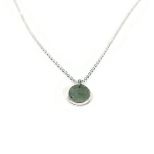 Green Aventurine Silver Plated 18" Crushed Stone Necklace
