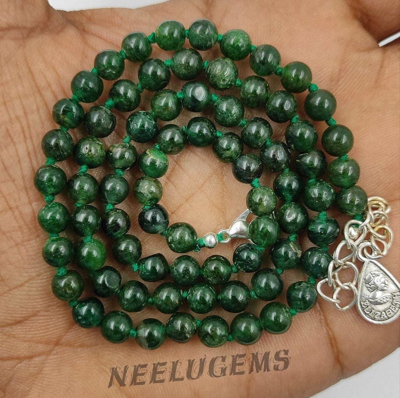 Hand Knotted Green Aventurine Necklace, Natural Gemstone Beads, Stone Of Opportunity & Prosperity, Heart Chakra Healing, Lucky Green Gift