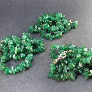 Lot Of 3 Green Aventurine Tumbled Beads Necklaces From India - 18"