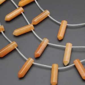 Natural Orange Aventurine Faceted Point Beads,for Necklace Beads,jewelry Point Beads,top Drilled Point Beads,8x12mm Gemstone Point Diy Beads