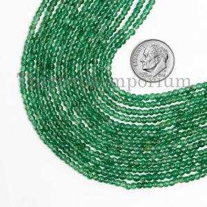 Plain Round Green Aventurine Beads, Smooth Ball Shape Gemstone Beads, Loose Drilled Beads Strand For Necklace Making, Bulk Gemstone Supplier