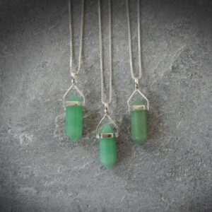 Aventurine Necklace Sterling Silver • Aventurine Point •Gemstone Points Sterling Silver • Healing Crystal • Layering Necklace • Holiday Gift