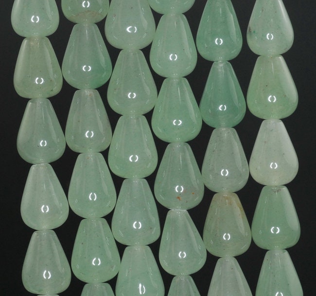 12x9mm Green Aventurine Gemstone Tear Drop Loose Beads 15.5 Inch Full Strand (90182351-a126)