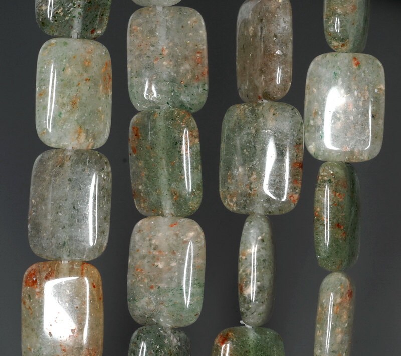 18x13mm Parsley Aventurine Gemstone Green Rectangle Loose Beads 16 Inch Full Strand (90185428-857)
