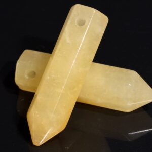 2 Pcs 30x8mm Yellow Aventurine Beads Healing Hexagonal Pointed Grade Aaa Natural Loose Beads Bulk Lot 2,4,6,12 And 50 (103342-723)