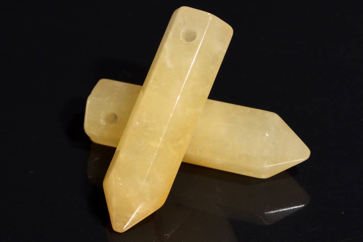2 Pcs 30x8mm Yellow Aventurine Beads Healing Hexagonal Pointed Grade Aaa Natural Loose Beads Bulk Lot 2,4,6,12 And 50 (103342-723)