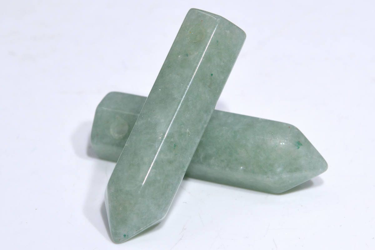2 Pcs 30x8mm Parsley Bunch Aventurine Beads Healing Hexagonal Pointed Aaa Genuine Natural Loose Beads Bulk Lot 2,4,6,12,50 (103264-719)