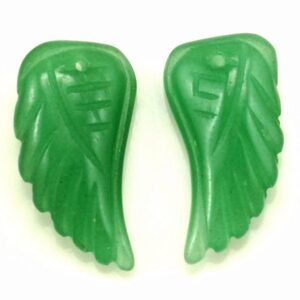 20x10mm Green Aventurine Gemstone Carved Angel Wing Beads Bulk Lot 2,6,12,24,48 (90187140-001) 20x10mm Green Aventurine Gemstone Carved Angel Wing Beads Bulk Lot 2,6,12,24,48 (90187140-001)