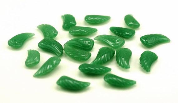 20x10mm Green Aventurine Gemstone Carved Angel Wing Beads Bulk Lot 2,6,12,24,48 (90187140-001)