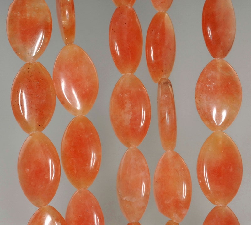 20x13mm Orange Aventurine Gemstone Grade Aa Marquise Oval Loose Beads 15.5 Inch Full Strand (90185433-858)