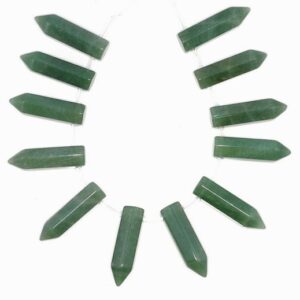 31x8mm Green Aventurine Gemstone Point Healing Chakra Hexagonal Point Focal Bead Full Strand 12 Beads (90183767A-368) 31x8mm Green Aventurine Gemstone Point Healing Chakra Hexagonal Point Focal Bead Full Strand 12 Beads (90183767A-368)