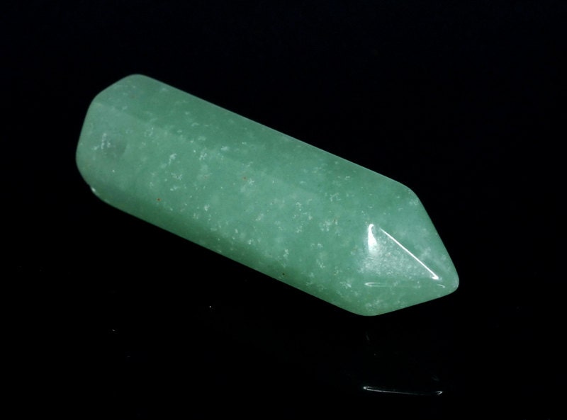 31x8mm Green Aventurine Gemstone Point Healing Chakra Hexagonal Point Focal Bead Bulk Lot 2,4,6,12 And 50 (90183767-368)