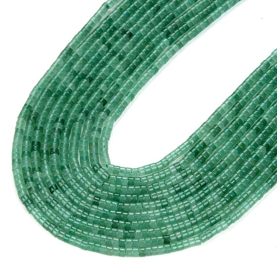 4x2mm Green Aventurine Gemstone Heishi Discs Beads Loose Beads Bulk Lot 1,2,6,12 And 50 (p15)