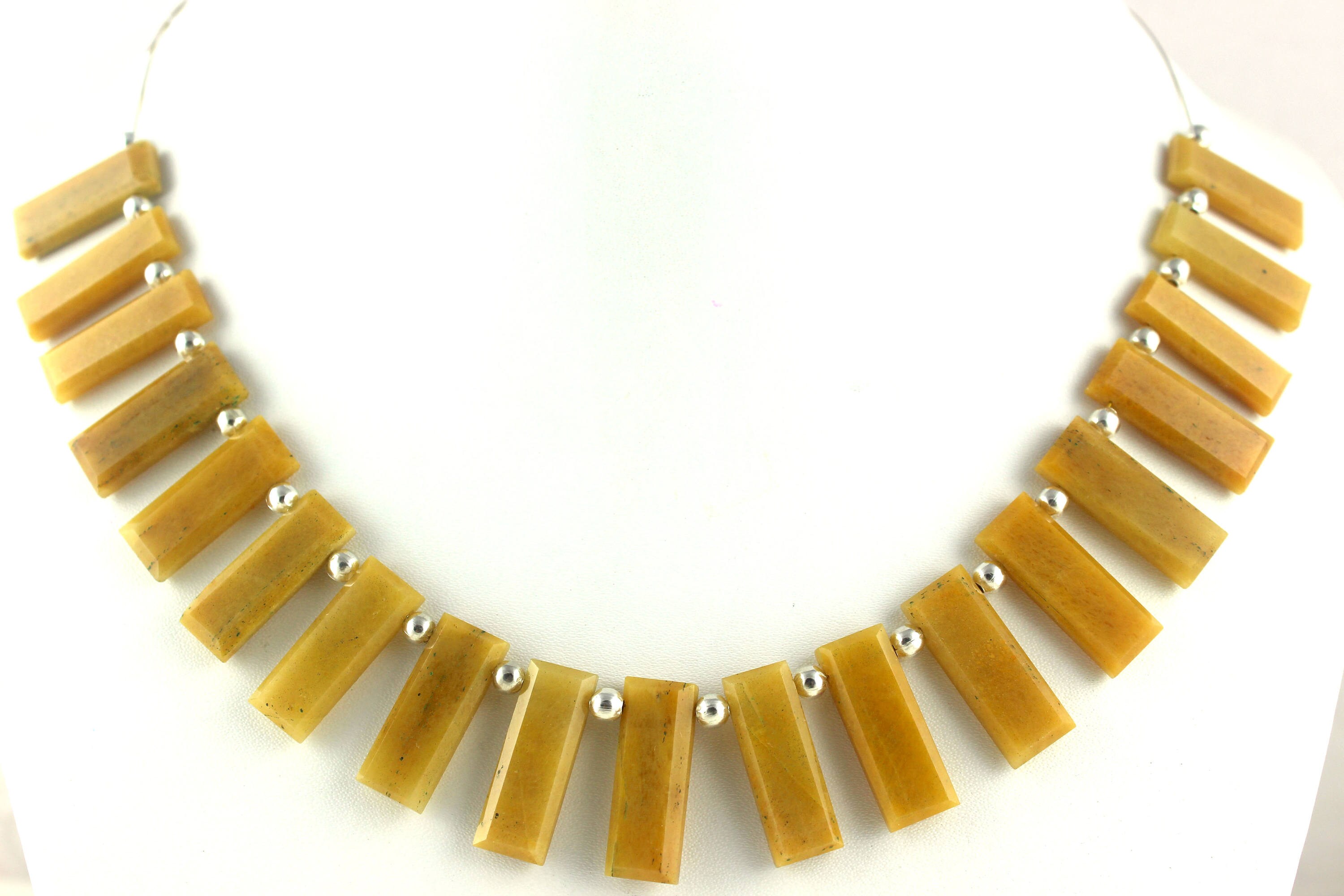 Faceted Yellow Aventurine Rectangle Beads: Natural Gemstone Strand