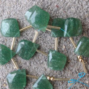 Aventurine Gemstone Faceted Briolette Beads | 10-piece Leaf | Size—15x18 Mm | Jewelry Setting (d61) Aventurine Gemstone Faceted Briolette Beads | 10-piece Leaf | Size—15x18 Mm | Jewelry Setting (d61)