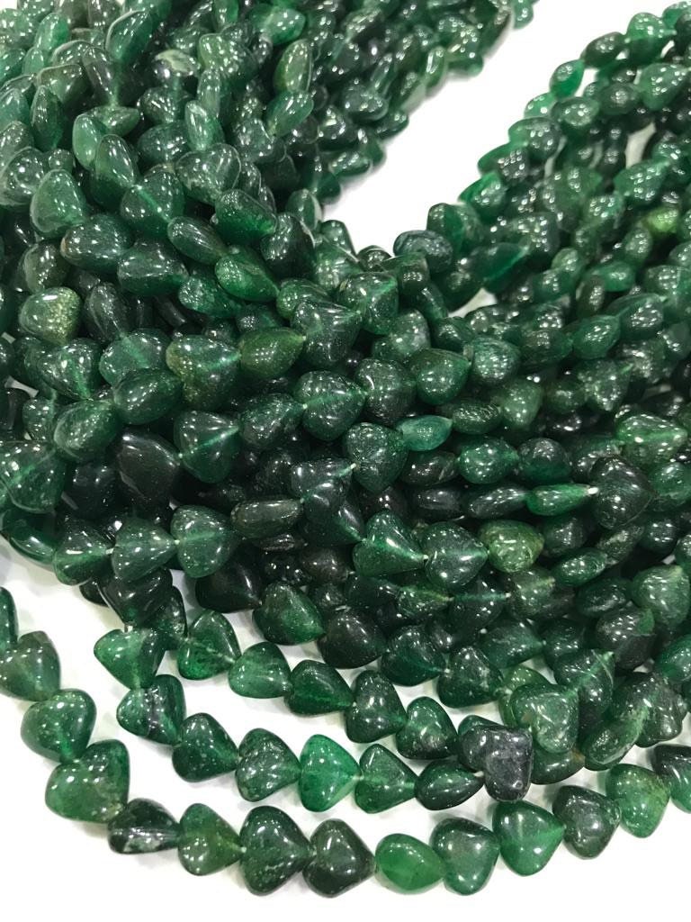Green Aventurine Heart Beads | Smooth Gemstone Beads For Jewelry Making